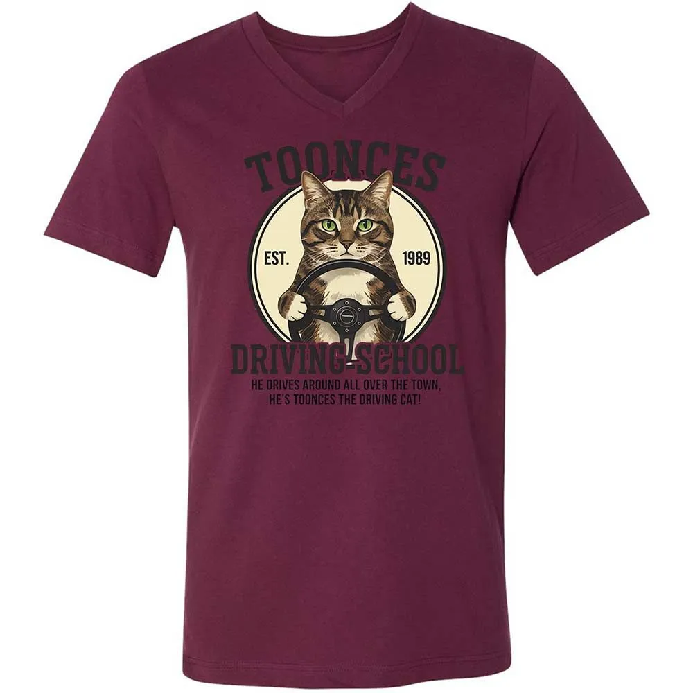 Unisex V-Neck T-Shirt - Z54PRZMU - Maroon - 14