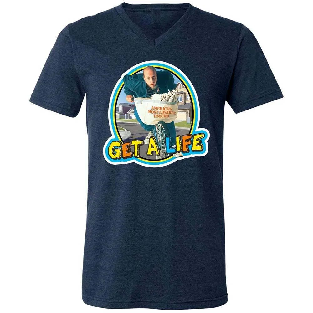 Unisex V-Neck T-Shirt - XKZX3QKN - Heather Navy - 3