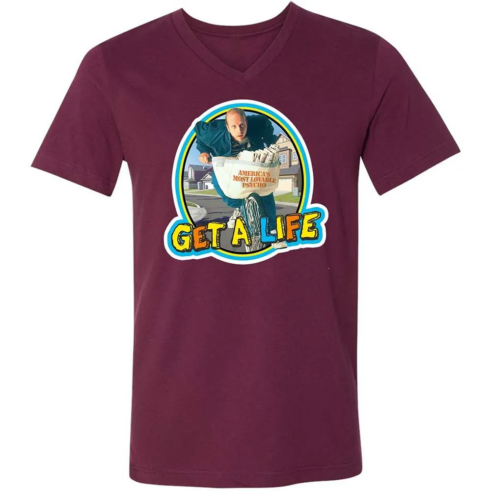 Unisex V-Neck T-Shirt - XKZX3QKN - Maroon - 8