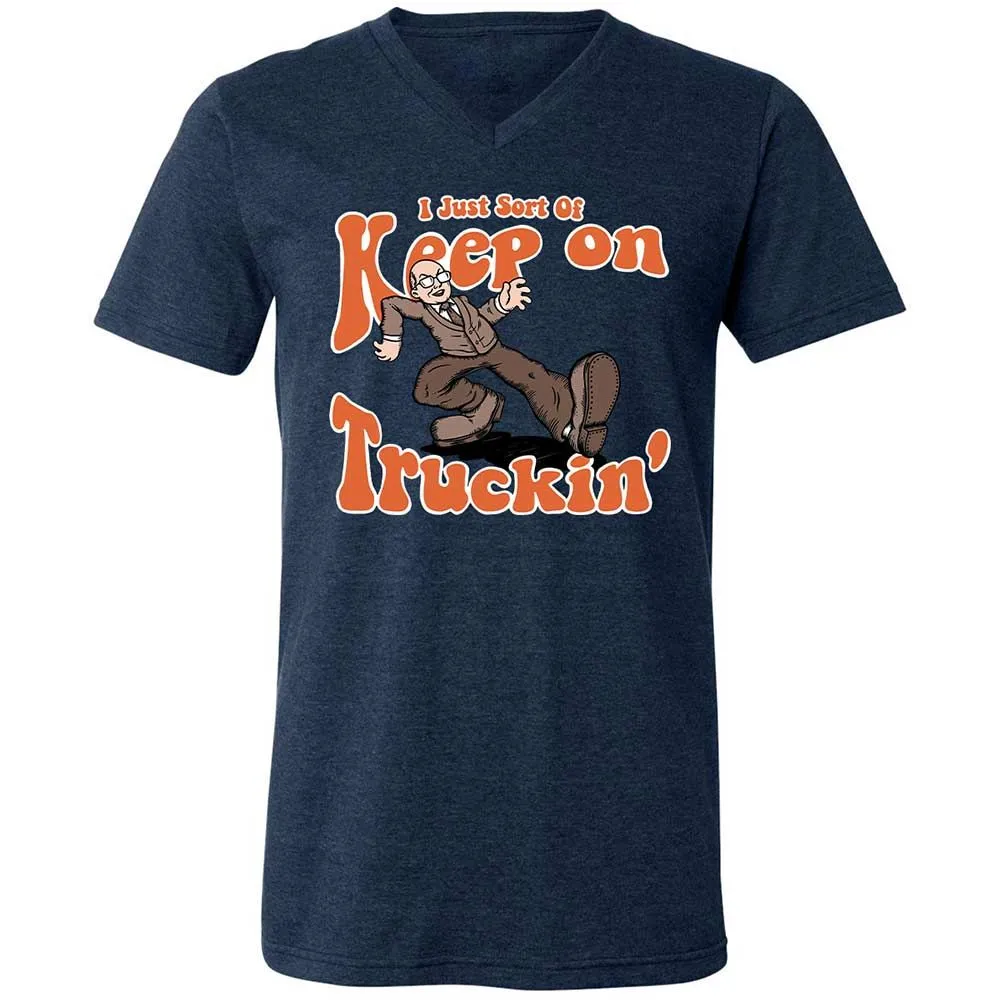 Unisex V-Neck T-Shirt - L2J1JGWF - Heather Navy - 3