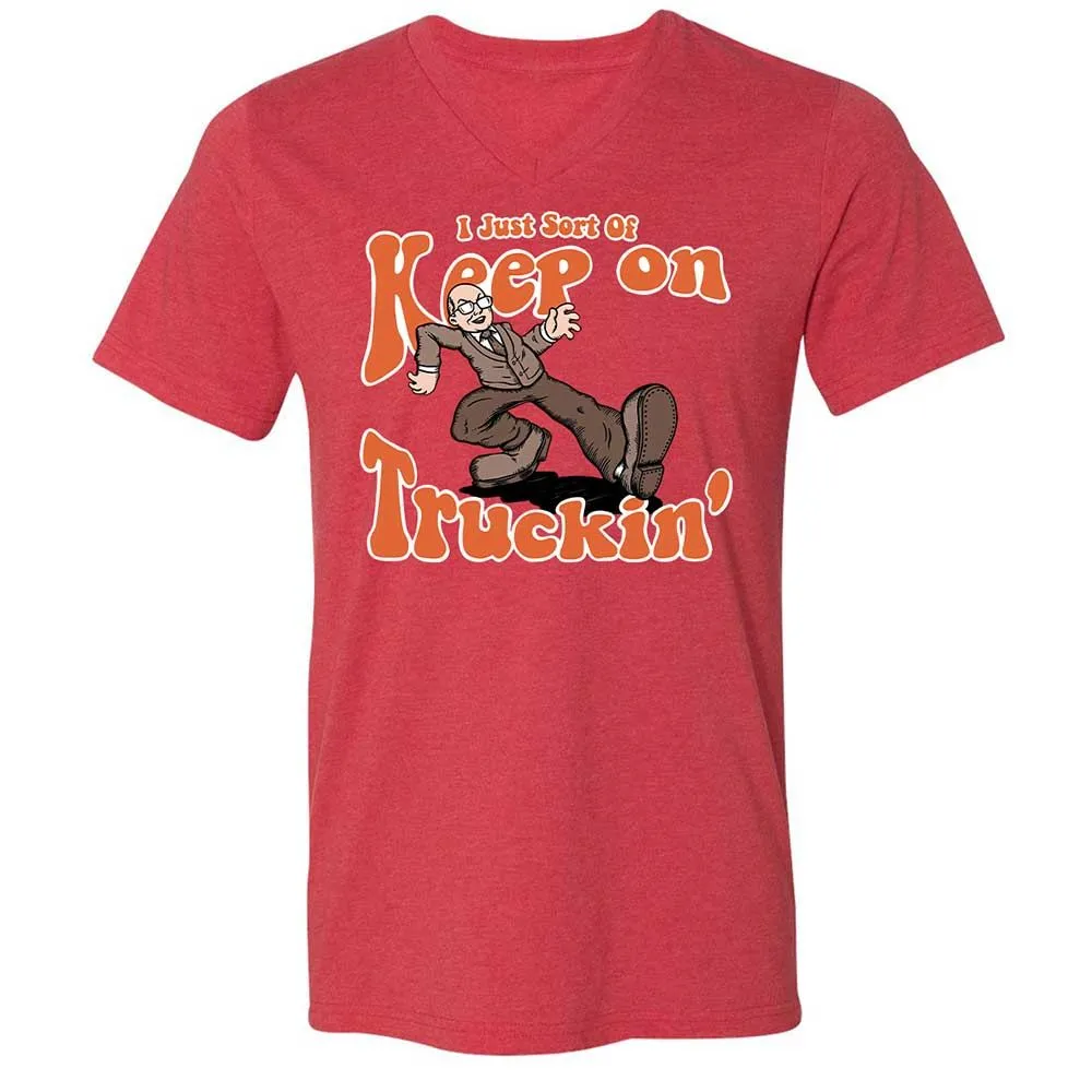 Unisex V-Neck T-Shirt - L2J1JGWF - Heather Red - 7