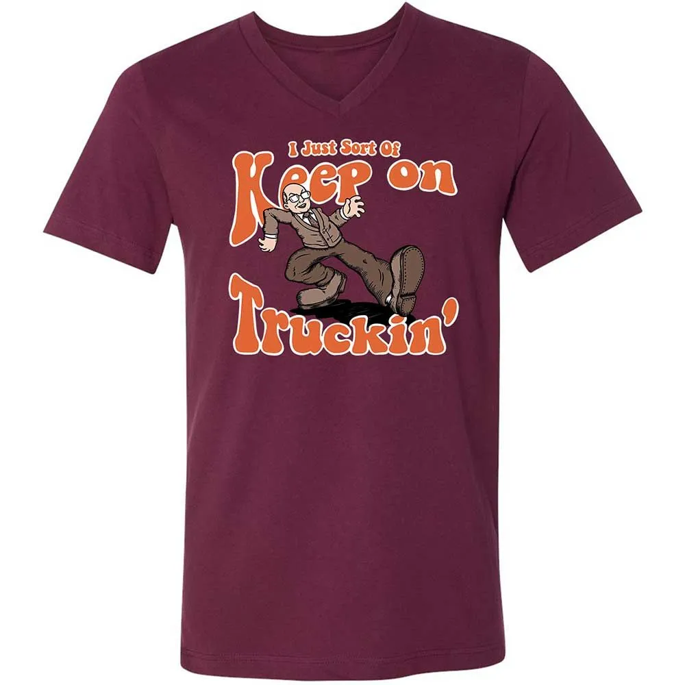 Unisex V-Neck T-Shirt - L2J1JGWF - Maroon - 8
