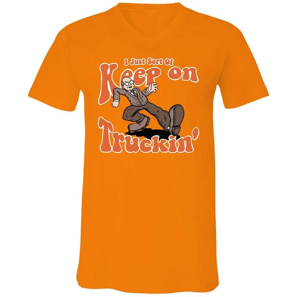 Unisex V-Neck T-Shirt - L2J1JGWF - Orange - 12