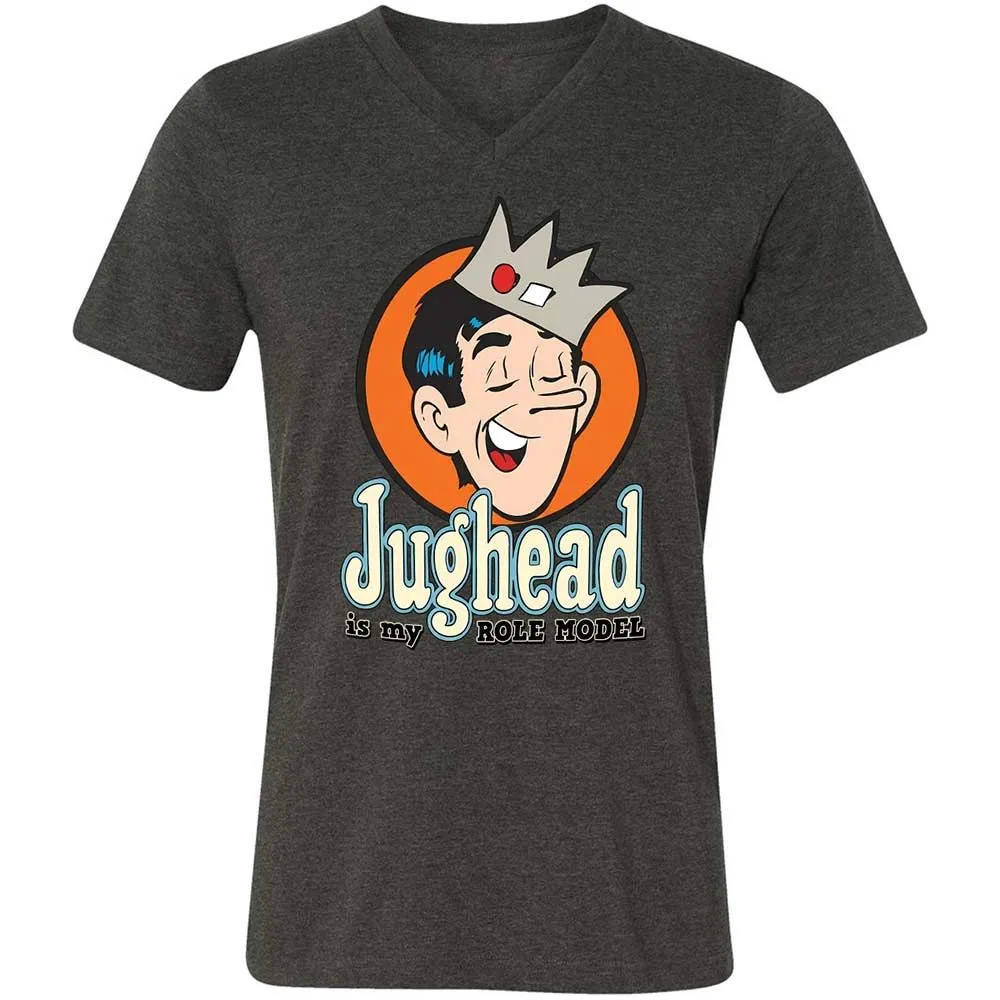 Unisex V-Neck T-Shirt - EJKURKUM - Dark Grey Heather - 8