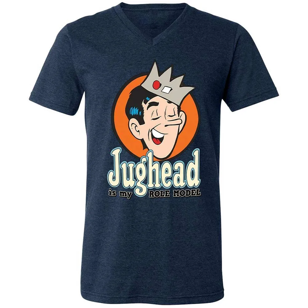 Unisex V-Neck T-Shirt - EJKURKUM - Heather Navy - 13