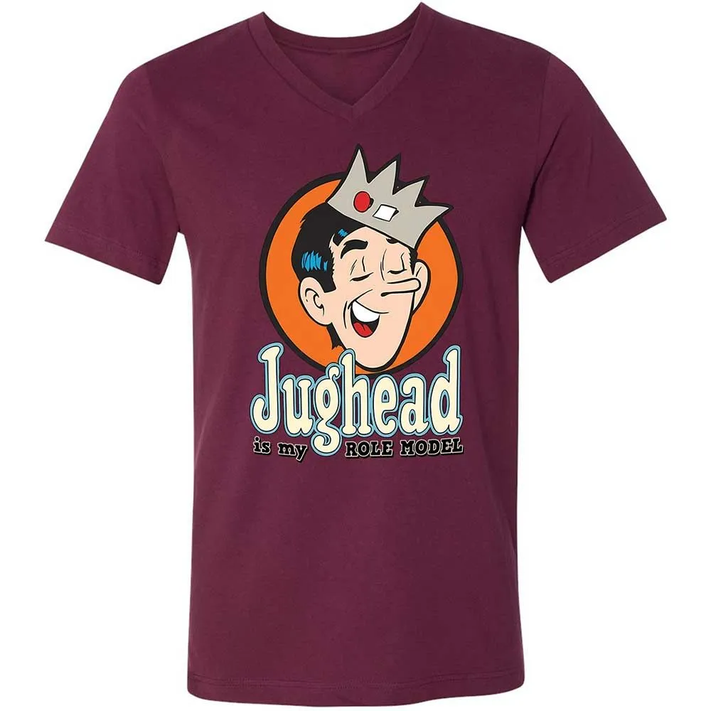 Unisex V-Neck T-Shirt - EJKURKUM - Maroon - 14