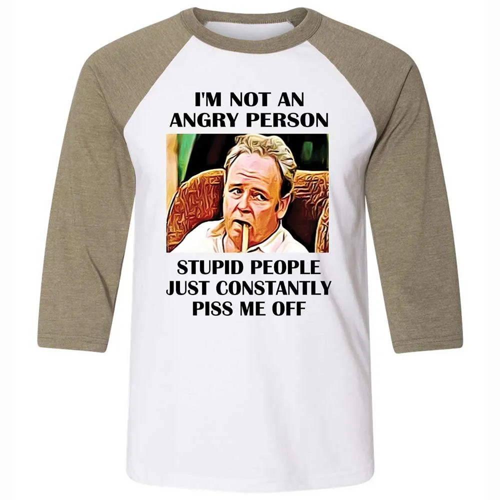 I'm not an angry person - White/Heather Olive - 4