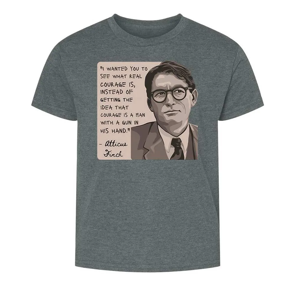 Real Courage Quote - Dark Heather - 16