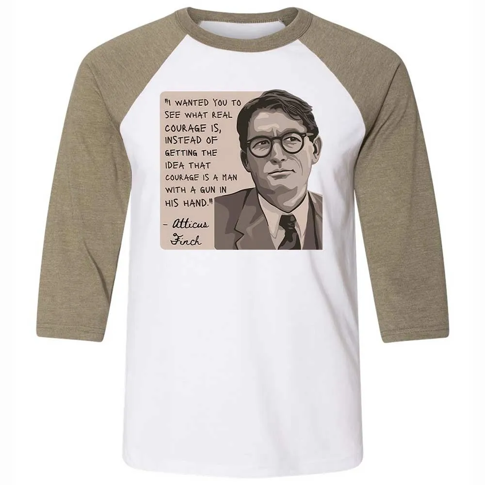 Real Courage Quote - White/Heather Olive - 4