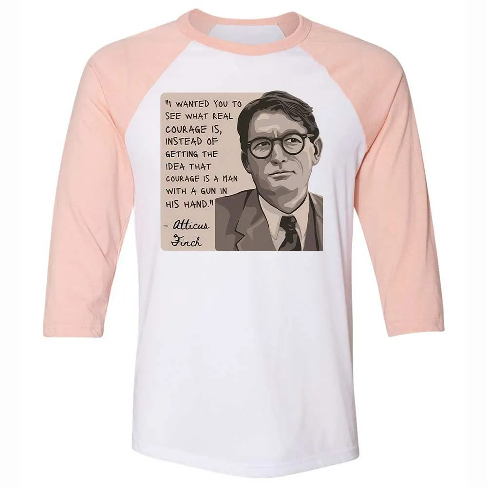 Real Courage Quote - White/Heather Peach - 5