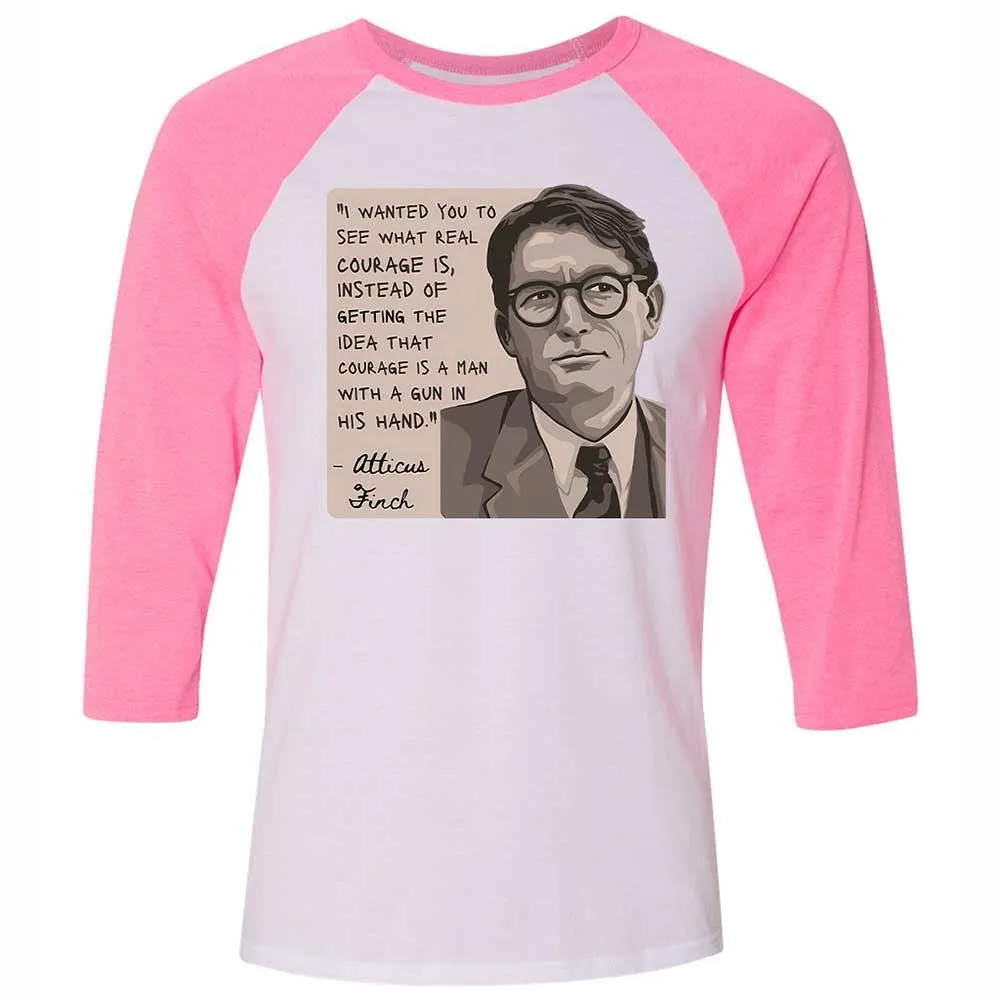 Real Courage Quote - White/Neon Pink - 12
