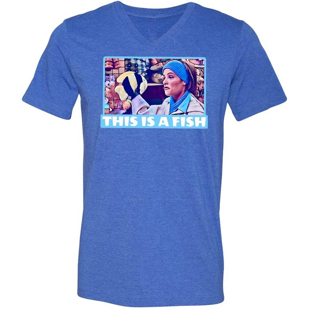 Unisex V-Neck T-Shirt - 3QZSK26V - Heather True Royal - 4
