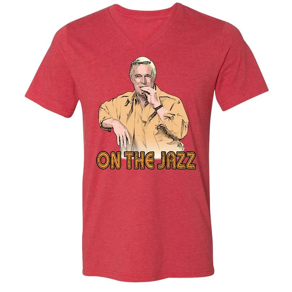 Unisex V-Neck T-Shirt - ZB25GMHY - Heather Red - 6
