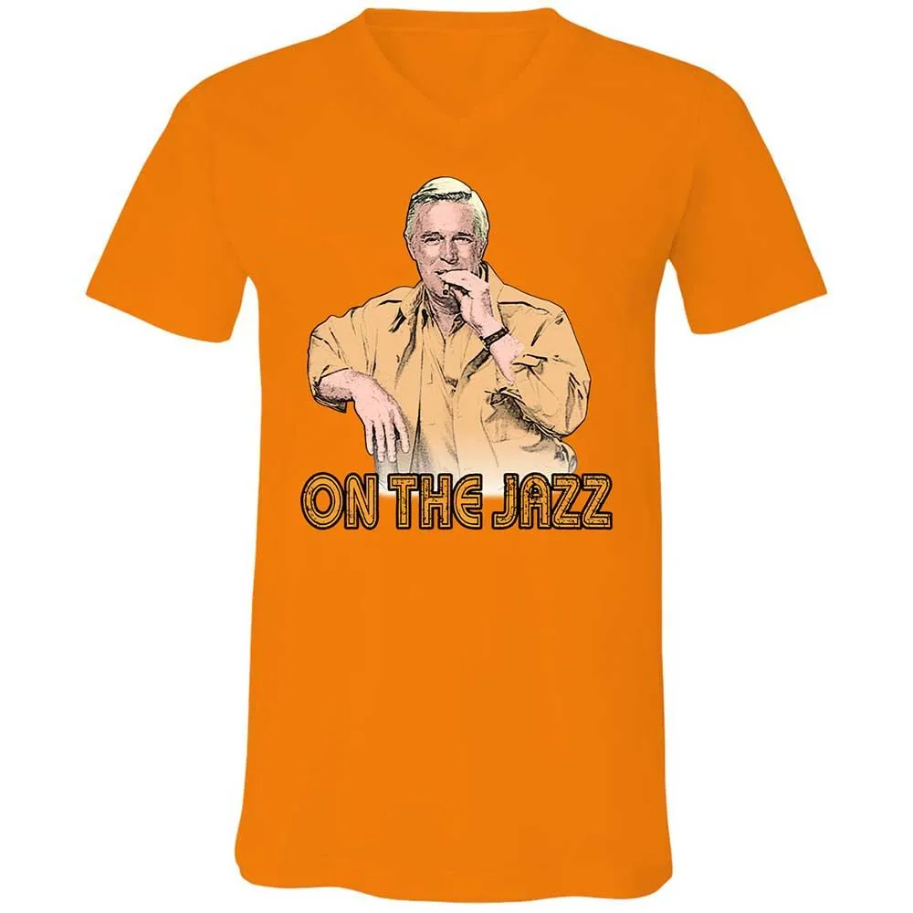 Unisex V-Neck T-Shirt - ZB25GMHY - Orange - 7