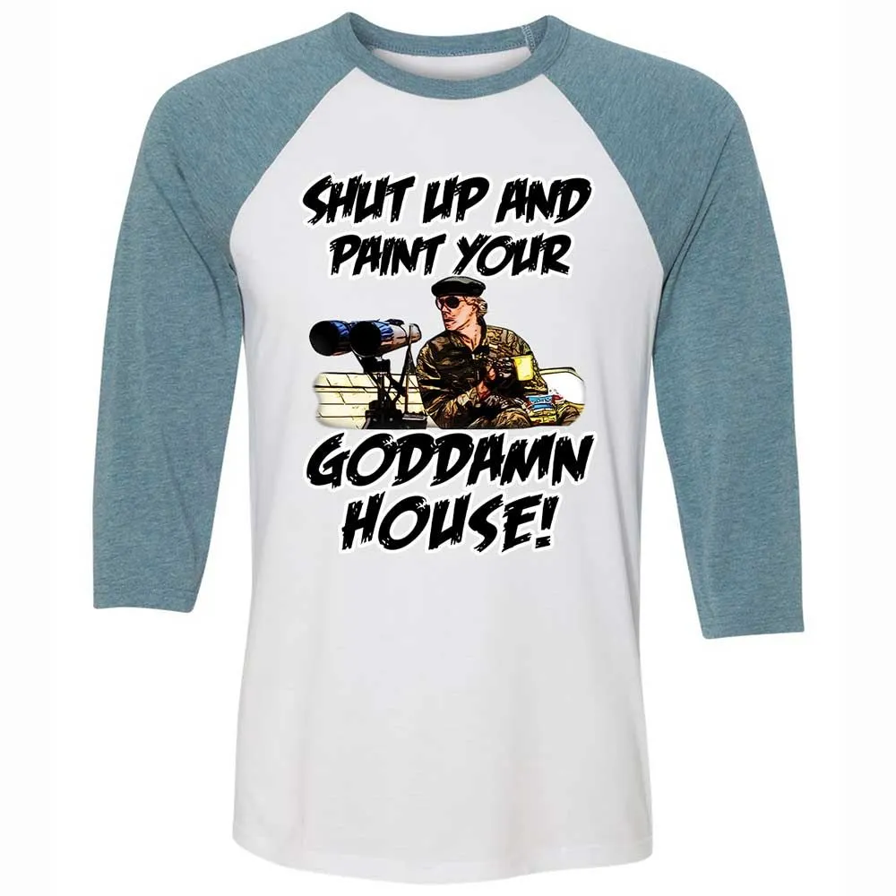 Unisex 3/4 Baseball Tee - QE7K7M6B - White/Denim - 3