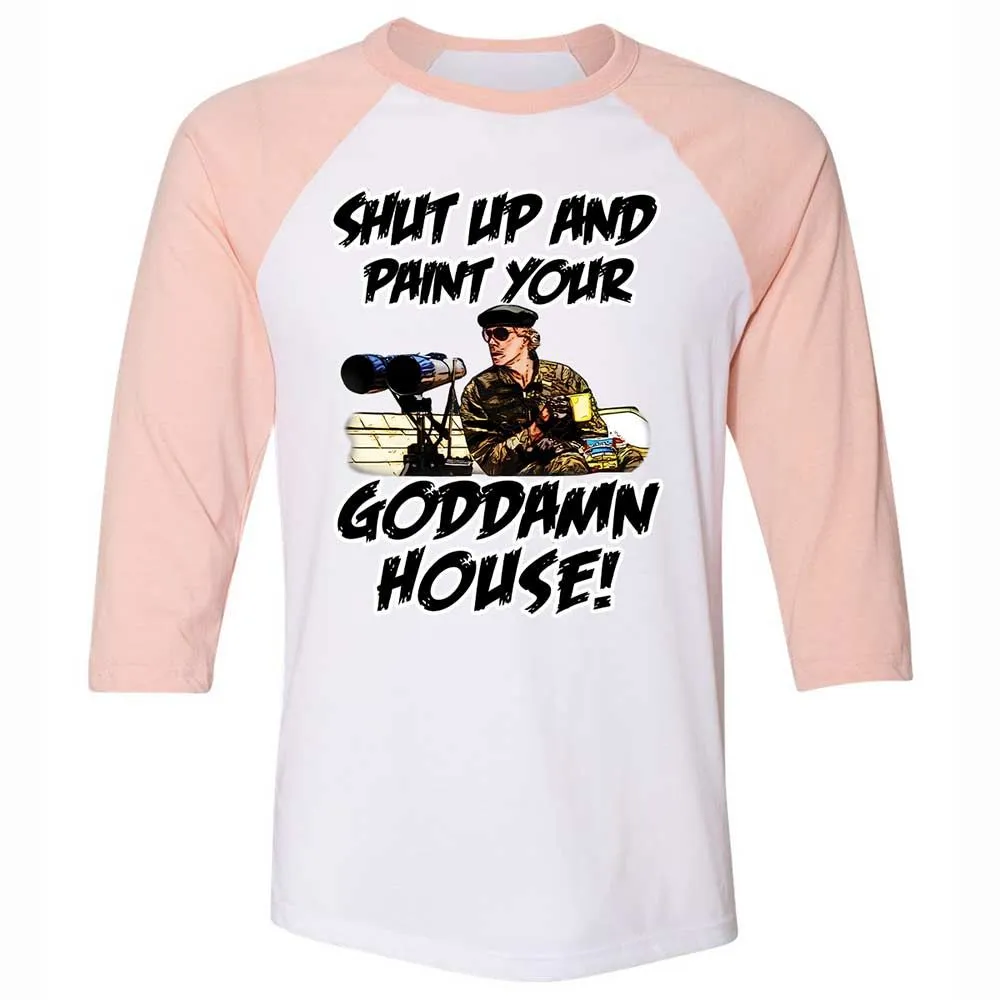 Unisex 3/4 Baseball Tee - QE7K7M6B - White/Heather Peach - 5