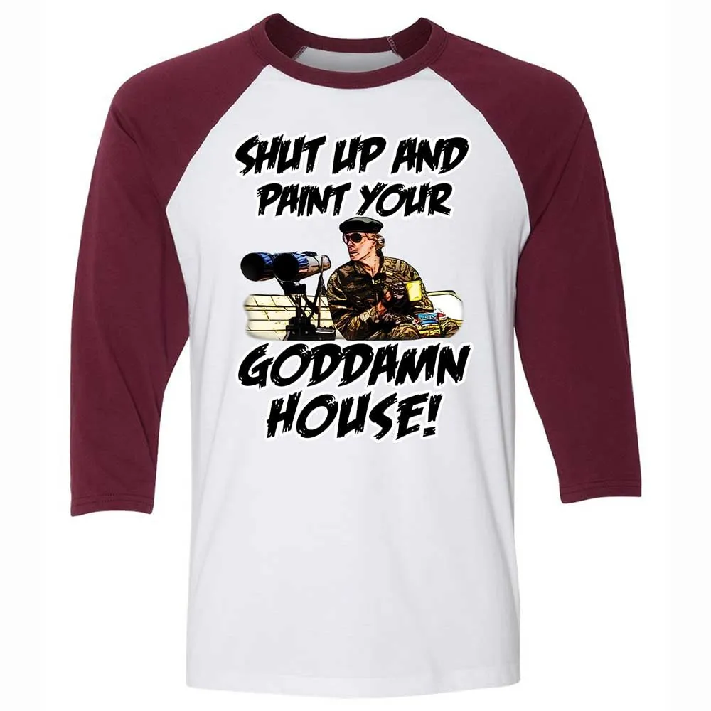 Unisex 3/4 Baseball Tee - QE7K7M6B - White/Maroon - 7
