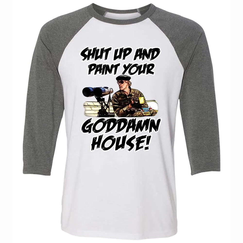 Unisex 3/4 Baseball Tee - QE7K7M6B - White/Deep Heather - 11