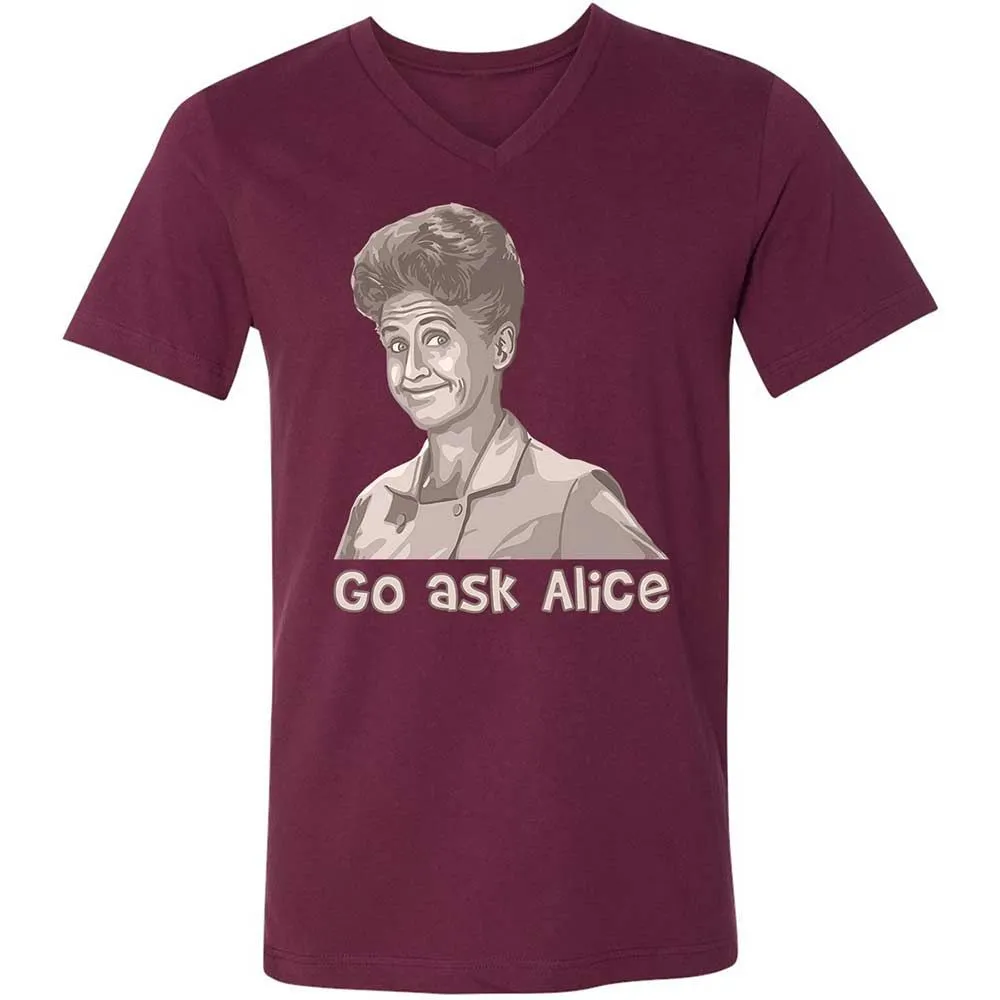 Unisex V-Neck T-Shirt - 23579J1Q - Maroon - 14