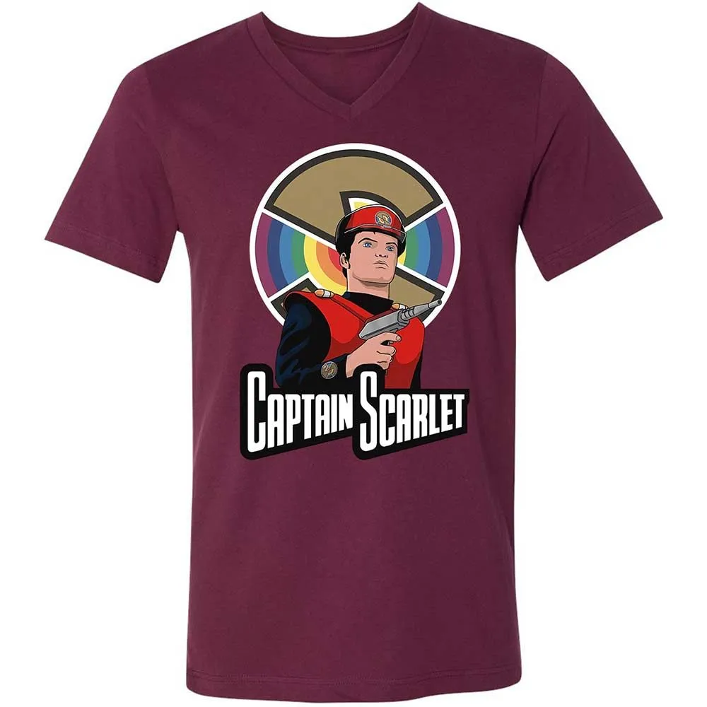 Unisex V-Neck T-Shirt - 4NJ375XF - Maroon - 8