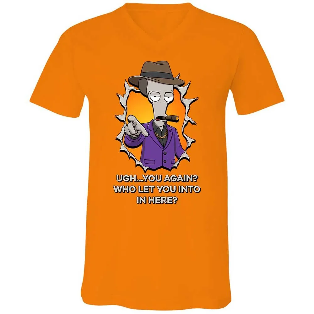 Unisex V-Neck T-Shirt - BXRKX8ND - Orange - 7