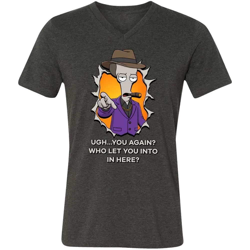 Unisex V-Neck T-Shirt - BXRKX8ND - Dark Grey Heather - 8