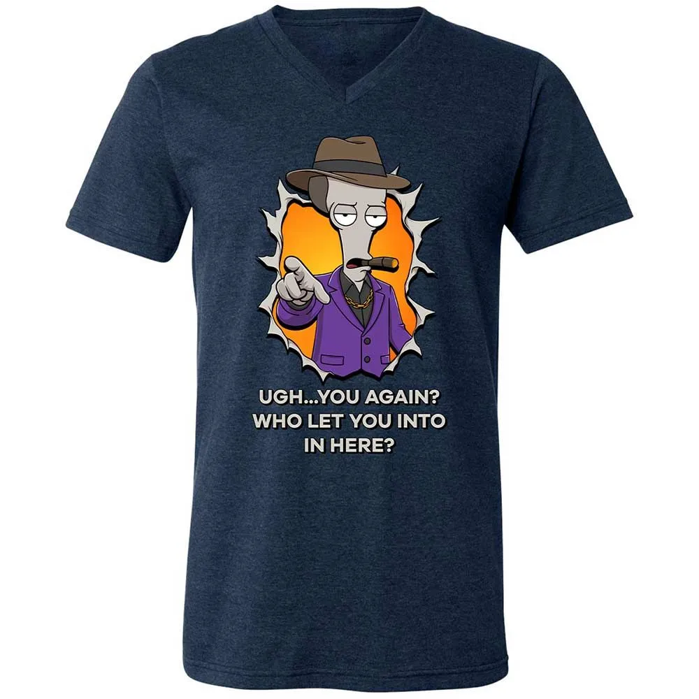 Unisex V-Neck T-Shirt - BXRKX8ND - Heather Navy - 13