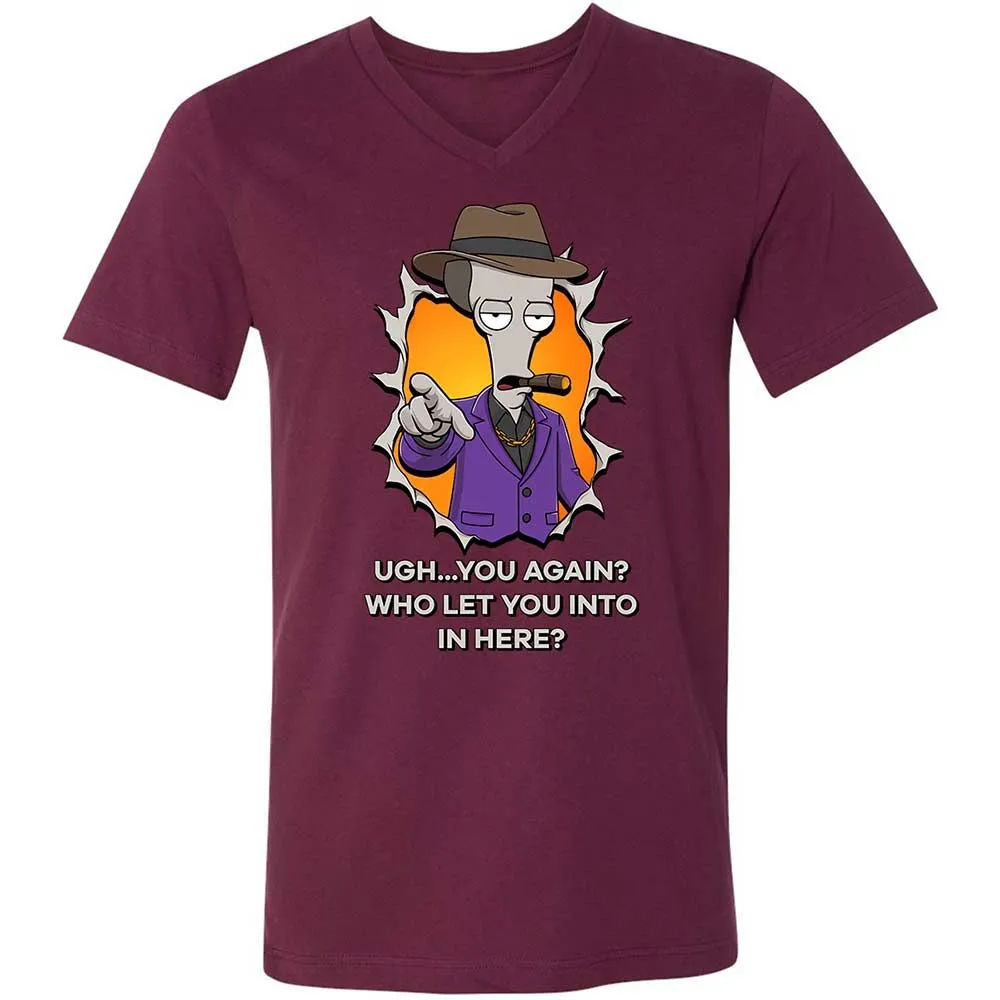 Unisex V-Neck T-Shirt - BXRKX8ND - Maroon - 14