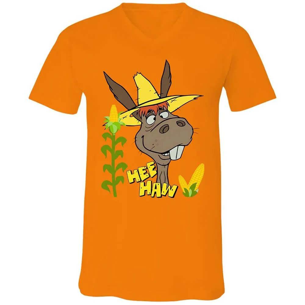 Unisex V-Neck T-Shirt - XDKT7B58 - Orange - 7