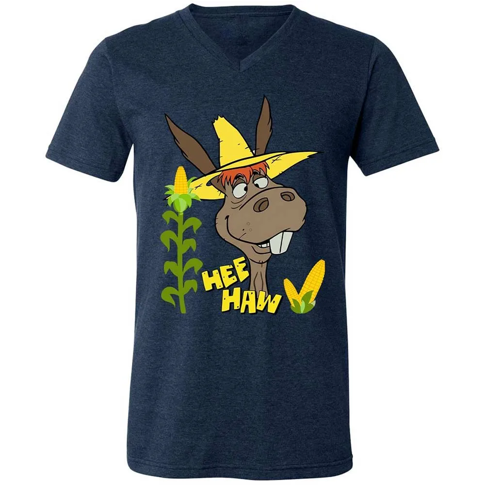 Unisex V-Neck T-Shirt - XDKT7B58 - Heather Navy - 13