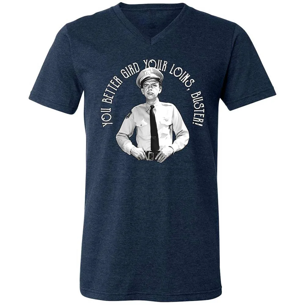 Unisex V-Neck T-Shirt - ZZLR8FLH - Heather Navy - 3
