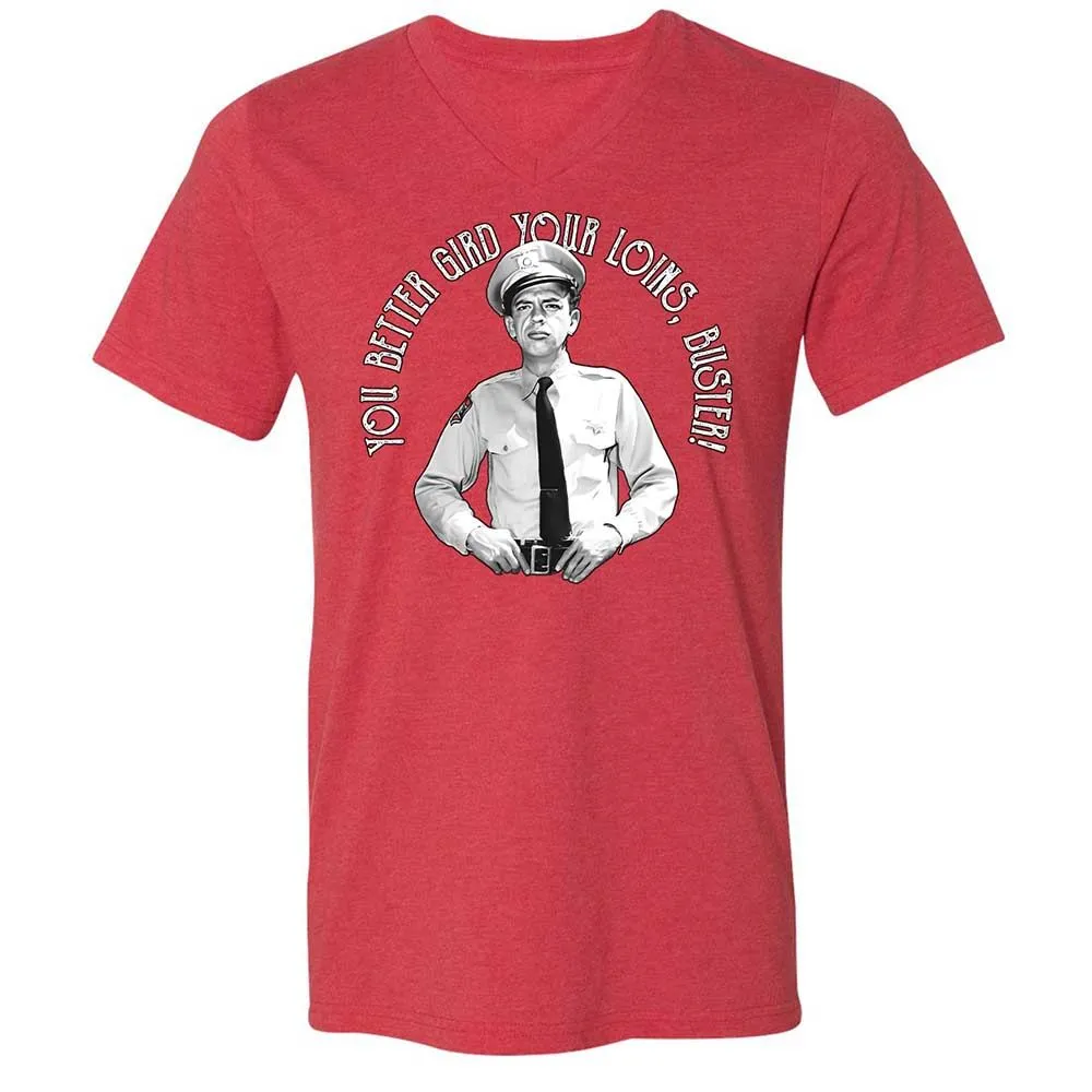 Unisex V-Neck T-Shirt - ZZLR8FLH - Heather Red - 7