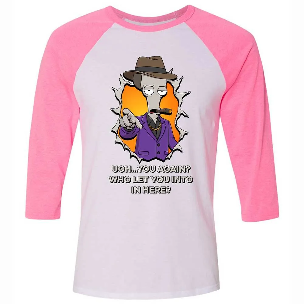 Unisex 3/4 Baseball Tee - QHFPRWLB - White/Neon Pink - 12