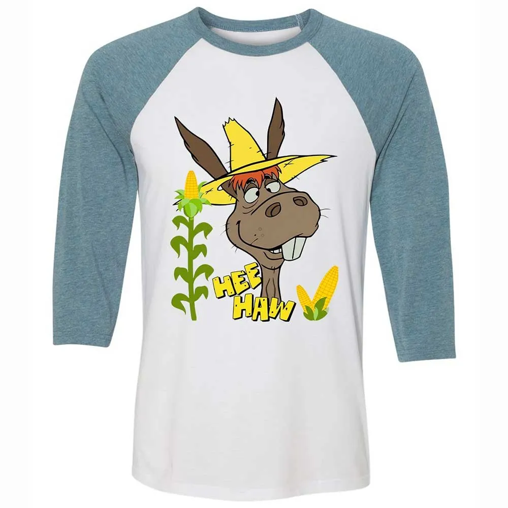 Unisex 3/4 Baseball Tee - HZW3T5WU - White/Denim - 3