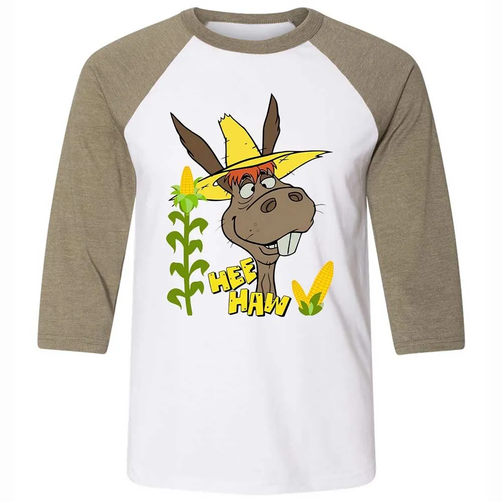 Unisex 3/4 Baseball Tee - HZW3T5WU - White/Heather Olive - 4