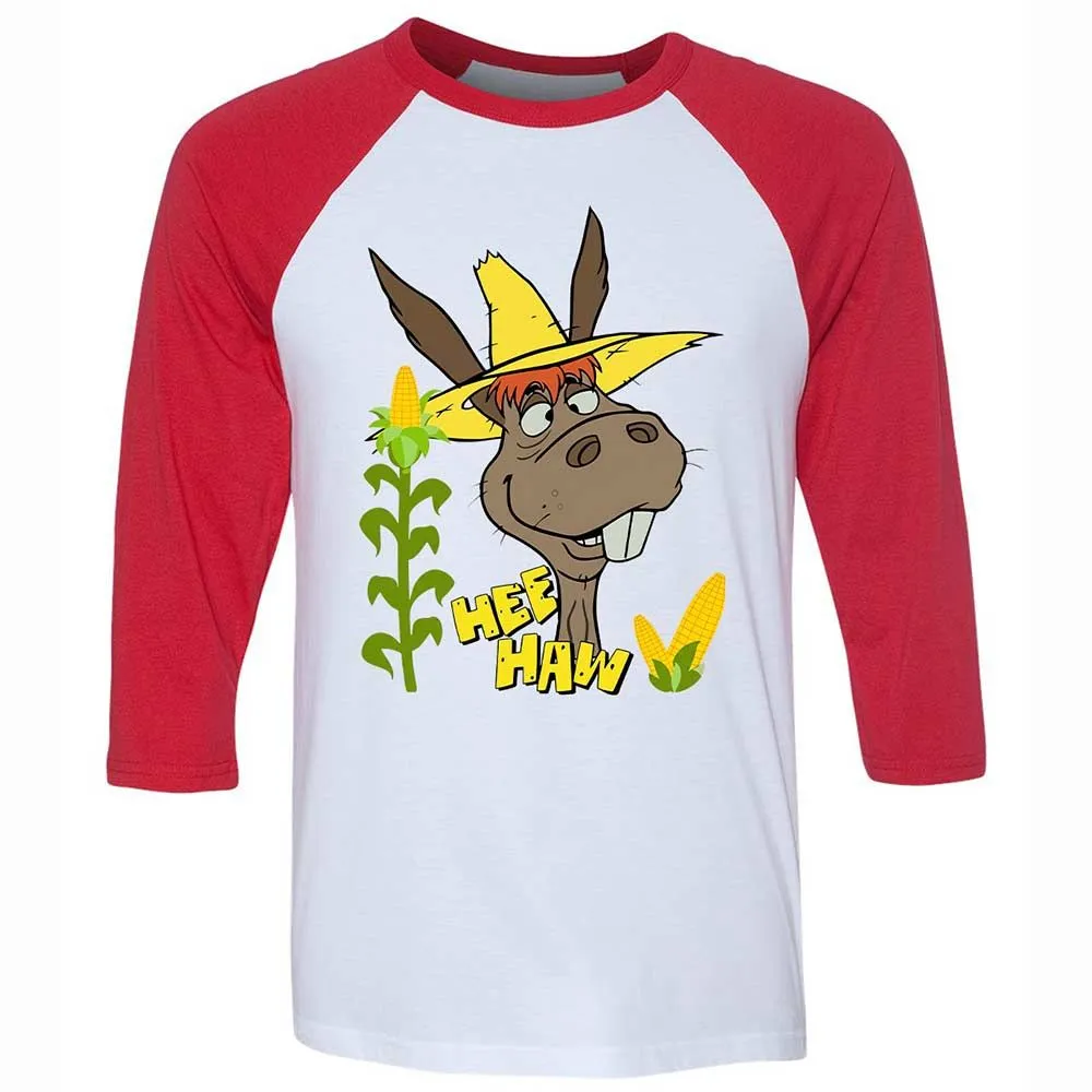 Unisex 3/4 Baseball Tee - HZW3T5WU - White/Red - 9