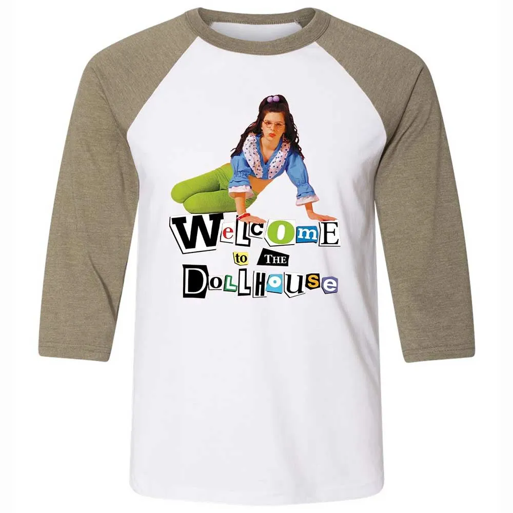 Unisex 3/4 Baseball Tee - SUTDUVD6 - White/Heather Olive - 4