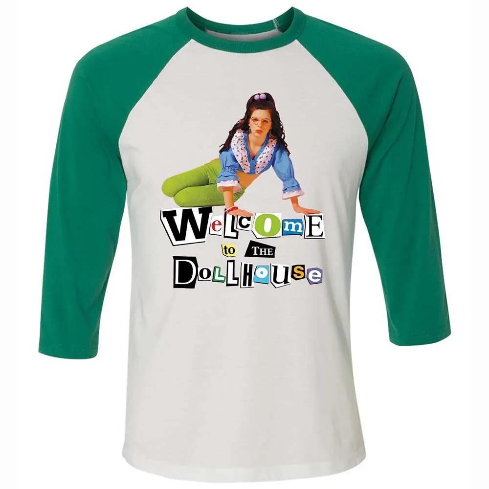 Unisex 3/4 Baseball Tee - SUTDUVD6 - White/Kelly - 6
