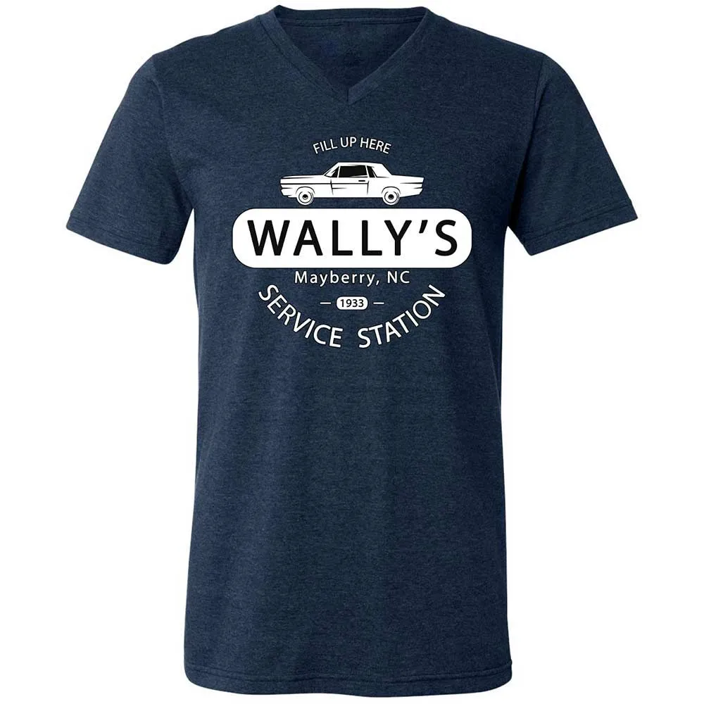 Unisex V-Neck T-Shirt - J6TYQHJC - Heather Navy - 3