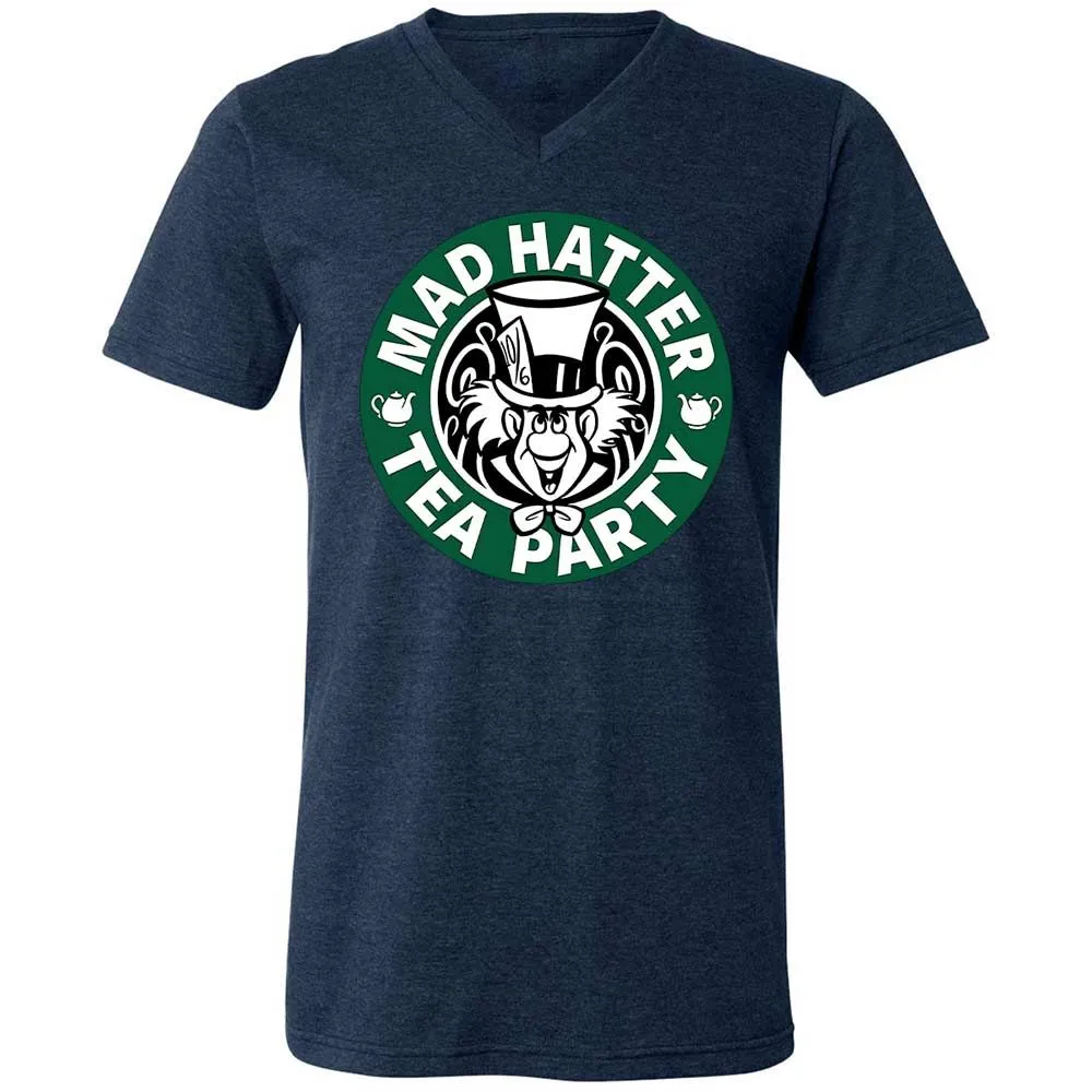 Unisex V-Neck T-Shirt - F5XBNC8B - Heather Navy - 13