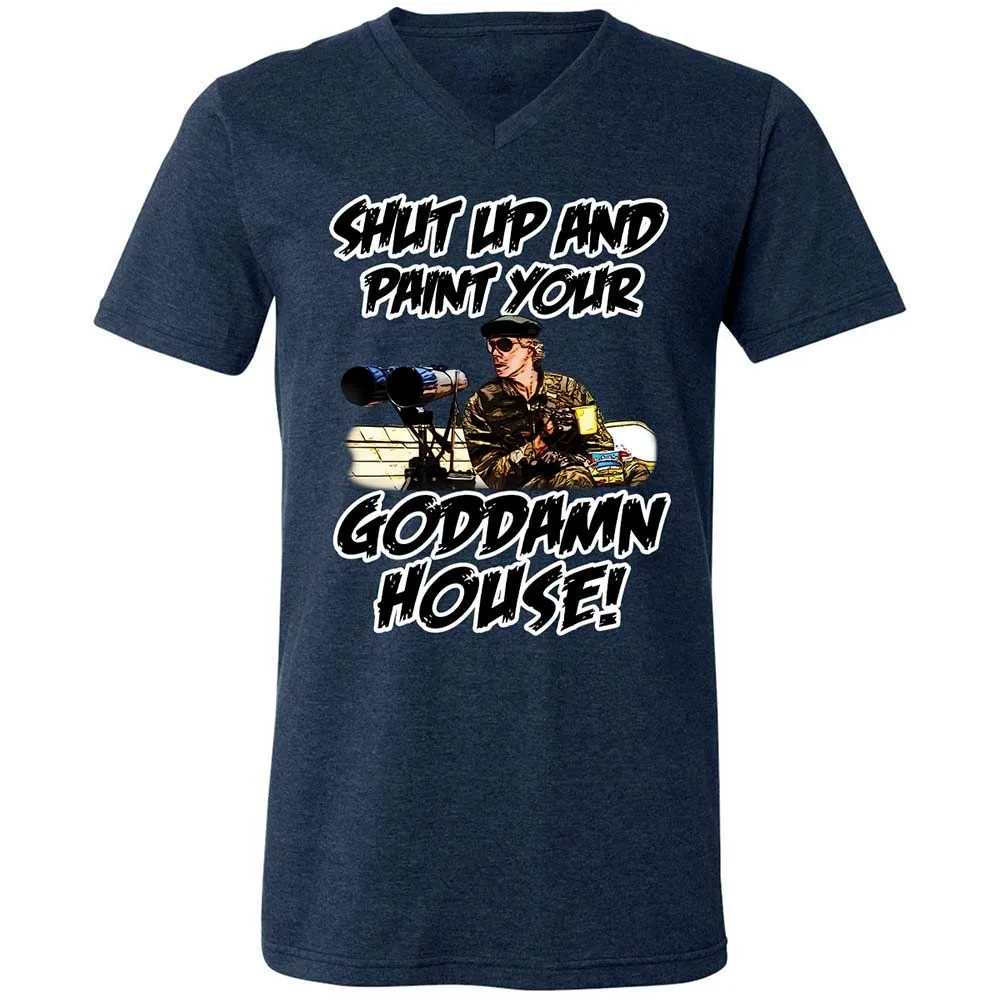 Unisex V-Neck T-Shirt - NLG8AXJN - Heather Navy - 3