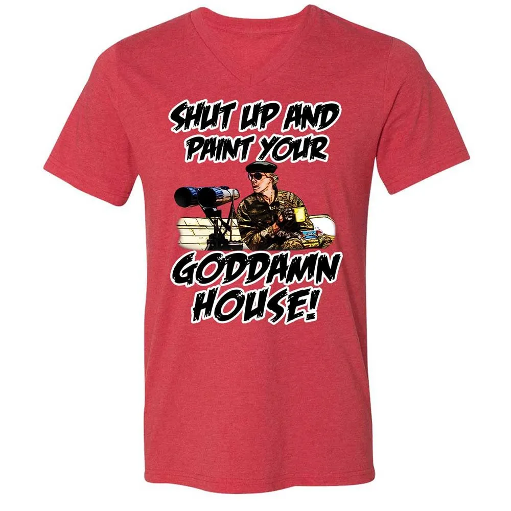 Unisex V-Neck T-Shirt - NLG8AXJN - Heather Red - 7