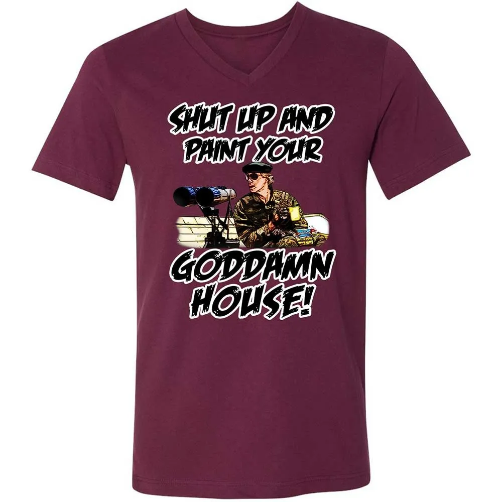 Unisex V-Neck T-Shirt - NLG8AXJN - Maroon - 8