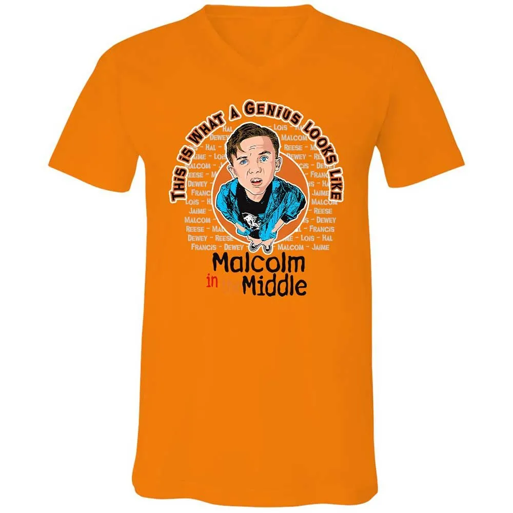 Unisex V-Neck T-Shirt - 2HJKEGH7 - Orange - 7