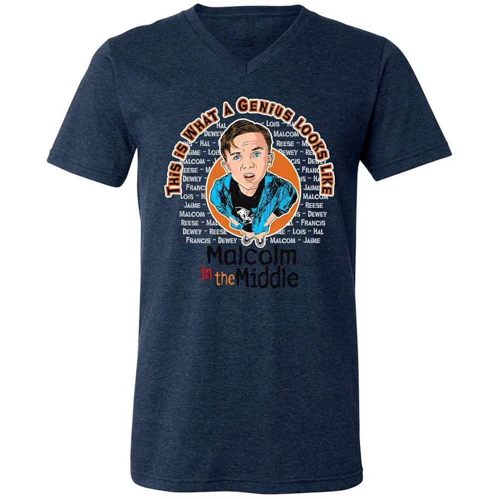 Unisex V-Neck T-Shirt - 2HJKEGH7 - Heather Navy - 13