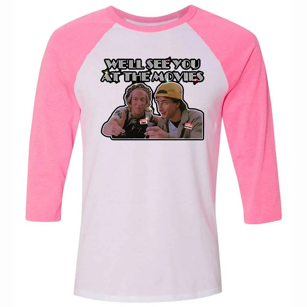 Unisex 3/4 Baseball Tee - 11HTTNVS - White/Neon Pink - 12