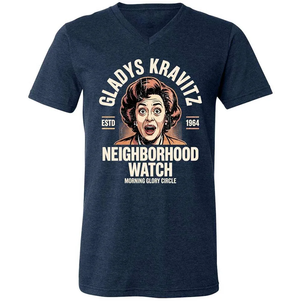 Unisex V-Neck T-Shirt - WSX2H4JX - Heather Navy - 3