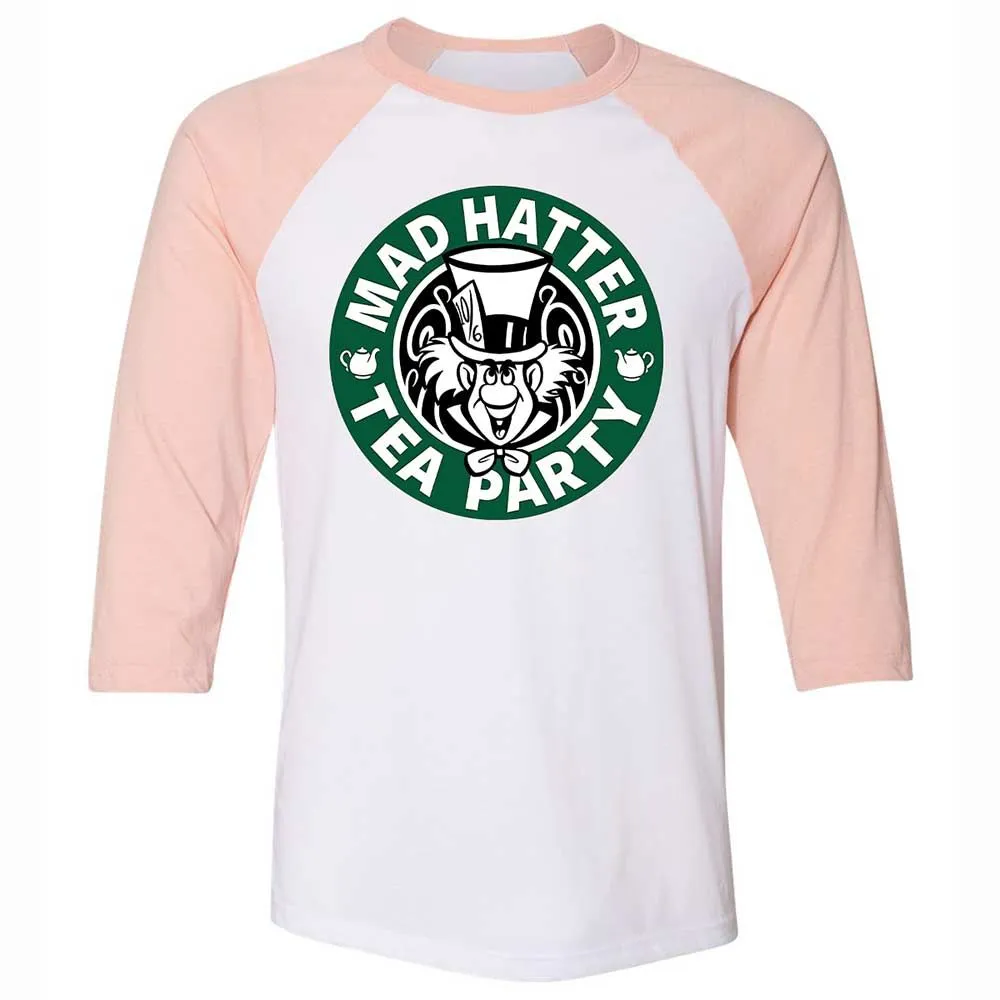 Unisex 3/4 Baseball Tee - VECAYVUY - White/Heather Peach - 5