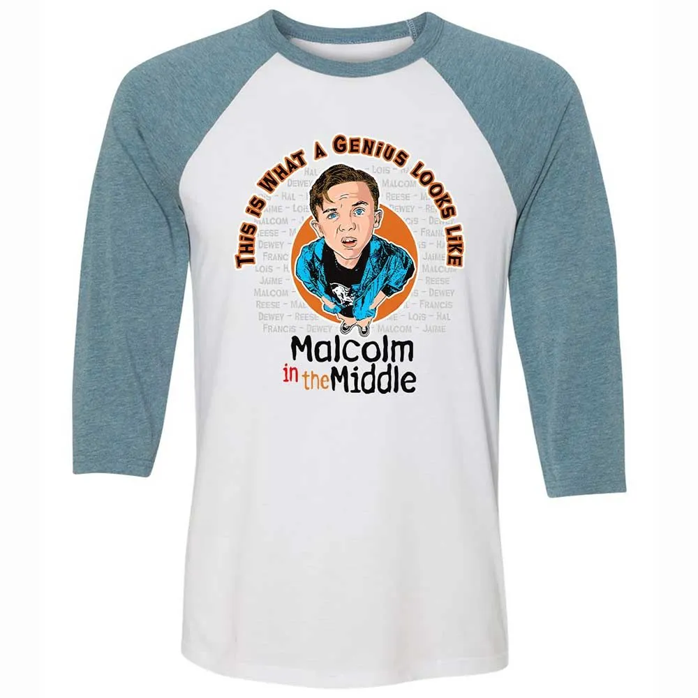 Unisex 3/4 Baseball Tee - D4UV7D98 - White/Denim - 3