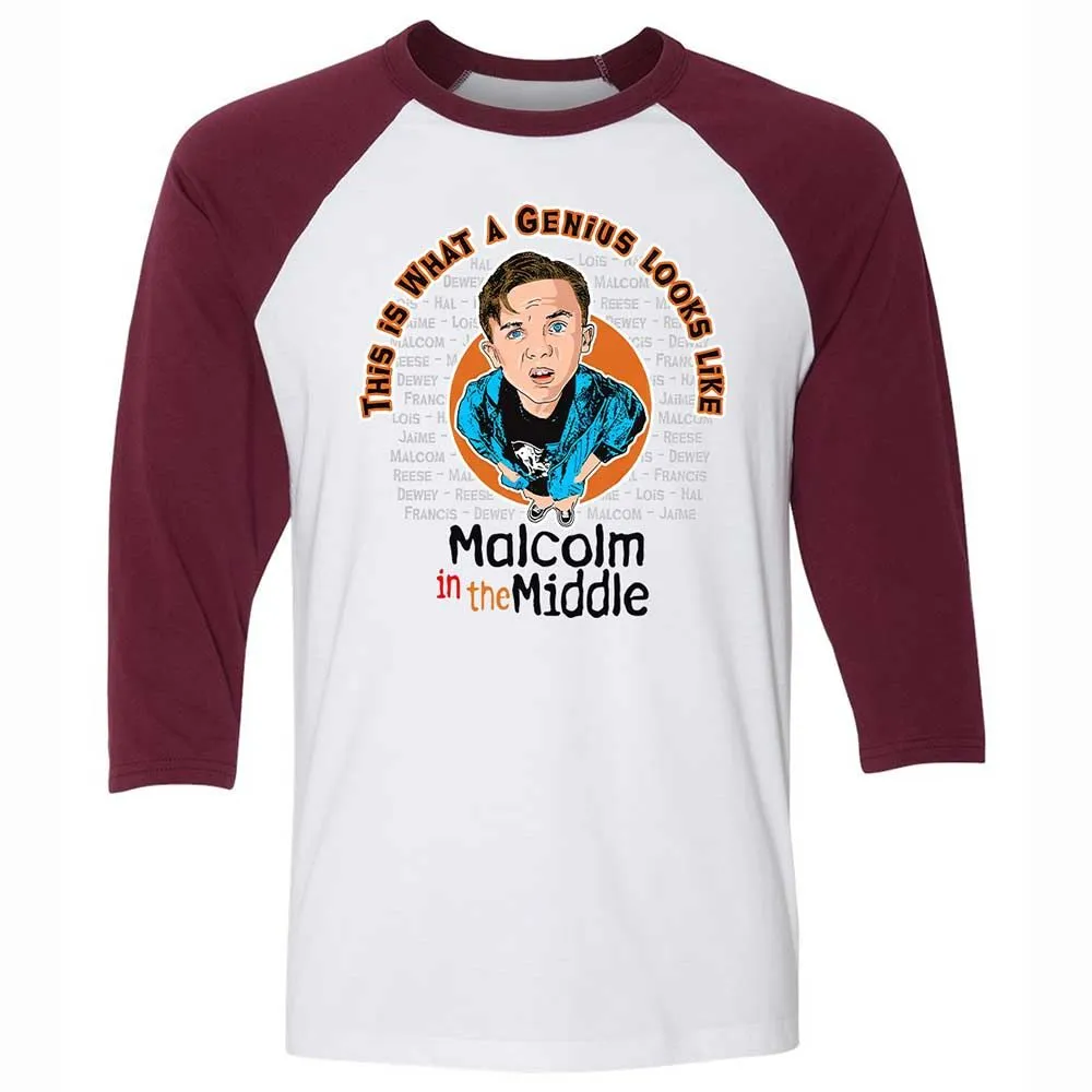 Unisex 3/4 Baseball Tee - D4UV7D98 - White/Maroon - 7